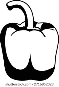 Capsicum vegetable mono shadow illustration