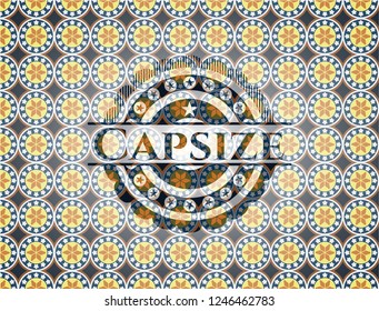 Capsize arabesque style badge. arabic decoration.