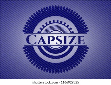 Capsize badge with denim texture