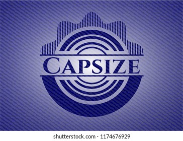 Capsize badge with jean texture