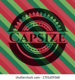 Capsize christmas badge. Vector Illustration. Detailed.