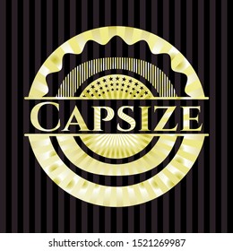 Capsize golden emblem. Vector Illustration. Detailed.