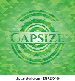 Capsize green emblem. Mosaic background. Vector Illustration. Detailed.