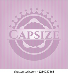 Capsize pink emblem. Retro