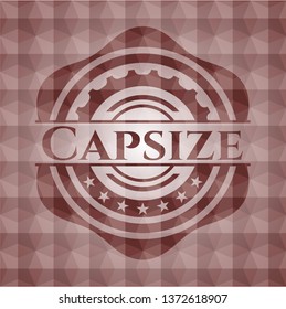 Capsize red seamless emblem with geometric pattern.