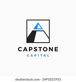 capstone pyramid peak logo vector icon illustration