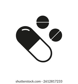 Capsul with pills on white background vector icon eps 10