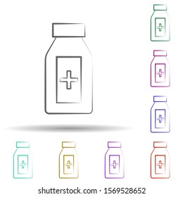 Capsule, bio capsule in multi color style icon. Simple thin line, outline vector of biology icons for ui and ux, website or mobile application