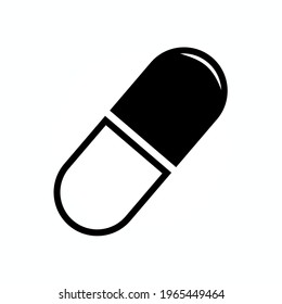 capsule black icon in flat style isolated. Vector Symbol illustration.