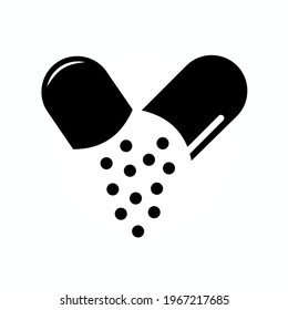 capsule black icon in flat style isolated. Vector Symbol illustration.