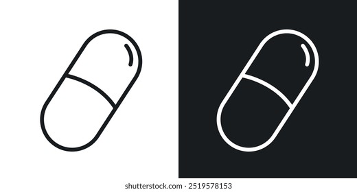Kapsel schwarz-weiß Symbol.