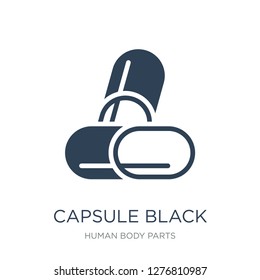 capsule black and white variant icon vector on white background, capsule black and white variant trendy filled icons from Human body parts collection