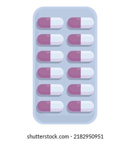 Capsule blister icon cartoon vector. Medicine vitamin. Food protein