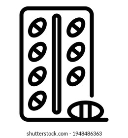 Capsule blister icon. Outline Capsule blister vector icon for web design isolated on white background