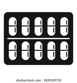 Kapselblistersymbol. Einfache Illustration von Kapselblister, Vektorsymbol für Webdesign einzeln auf weißem Hintergrund