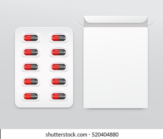 Capsule in Blister Pack : Vector Illustration