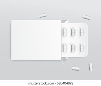 Capsule in Blister Pack : Vector Illustration