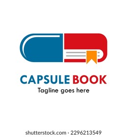Capsule book design logo template illustration