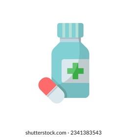 capsule bottle icon of color style design vector template