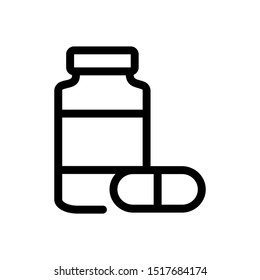 capsule bottle icon flat line simple vector