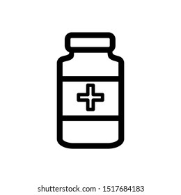capsule bottle icon flat line simple vector