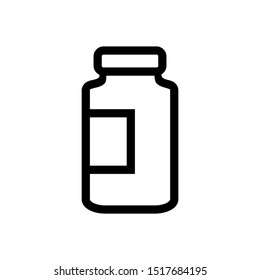 capsule bottle icon flat line simple vector