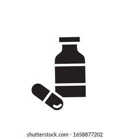 Capsule bottle icon vector design template