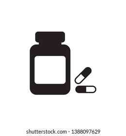 capsule bottle icon vector flat