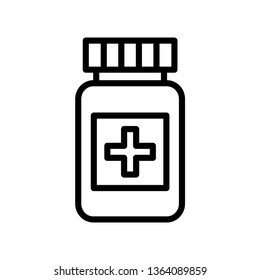 Capsule Bottle Icon Vector Illustration Logo Template