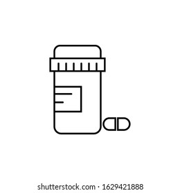 Capsule bottle icon vector illustration logo for many purpose. Isolated on white background. – Vector