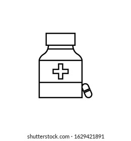 Capsule bottle icon vector illustration logo for many purpose. Isolated on white background. – Vector