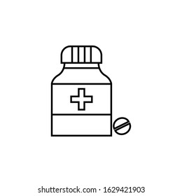 Capsule bottle icon vector illustration logo for many purpose. Isolated on white background. – Vector