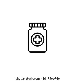Capsule Bottle icon vector, illustration logo template for many purpose. Isolated on white background.