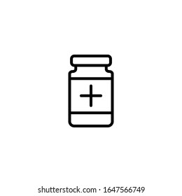 Icono de la cápsula Vector de ícono de la botella, ilustración plantilla de logotipo para muchos fines. Aislado sobre fondo blanco.