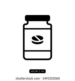 Capsule Bottle Icon Vector - Sign or Symbol