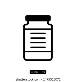 Capsule Bottle Icon Vector - Sign or Symbol