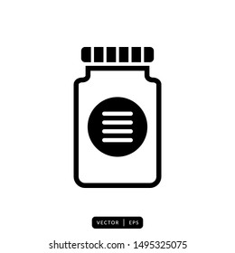 Capsule Bottle Icon Vector - Sign or Symbol