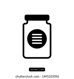 Capsule Bottle Icon Vector - Sign or Symbol