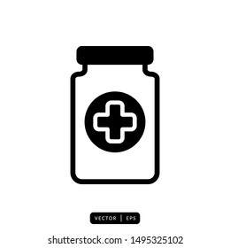 Capsule Bottle Icon Vector - Sign or Symbol