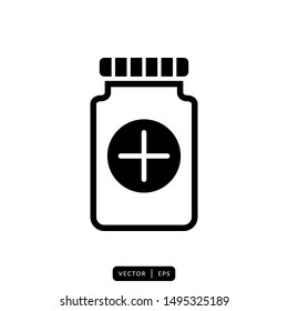 Capsule Bottle Icon Vector - Sign or Symbol