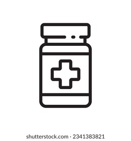 capsule bottle line icon design vector template