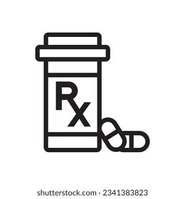 capsule bottle line icon design vector template