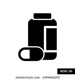 Capsule bottle simple design icon vector.