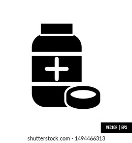 Capsule bottle simple design icon vector.