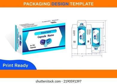 Capsule Box 30 mg packaging design template
