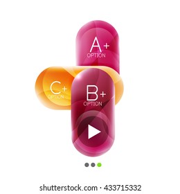 Capsule business option infographics. Vector presentation element