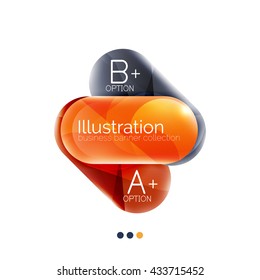 Capsule business option infographics. Vector presentation element