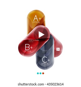 Capsule business option infographics. Vector presentation element