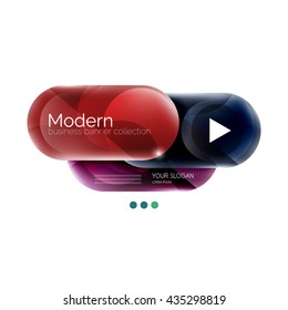 Capsule business option infographics. Vector presentation element