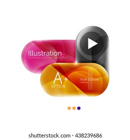 Capsule business option infographics. Vector presentation element